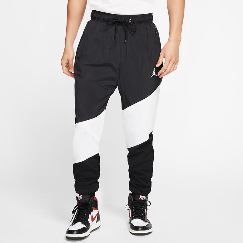 Pantalones para Hombre Air Jordan Wings Tejido de Diamante Bloque de Color Negro CI7922-010