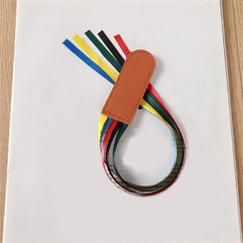 Bokmärken i läder Bokmärken med band med 5 färger Bibliska bokmärken Sidmarkörer med band för Bibeln Dikter Roman