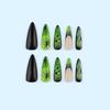 Fluorescent Green Gothic Halloween Super Long Sharp False Nails Stickers