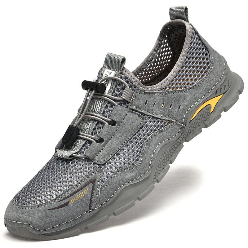 

Модные высококачественные мужские кроссовки, летние сетчатые дышащие повседневные кроссовки для ходьбы, удобные кроссовки для бега на плоской подошве, теннисные туфли 46 серый