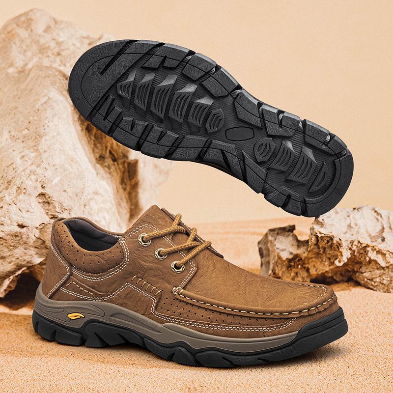 Fashion Genuine Leather Men Casual Shoes Outdoor Man Hiking Shoes Non-Slip Male Treking Footwear High Quality Outdoor Sneakers Trainers