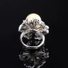 Jewelry Inlaid Fritillary Pearl Gold Plated Color Diamond Flower Women'S Ring 14Mm