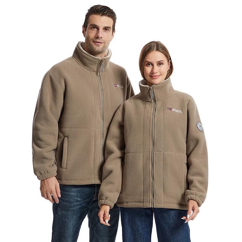 Heavyweight Sherpa Fleece Windproof Jacket - Double-Layer, Cold-Resistant Outerwear for Autumn/Winter