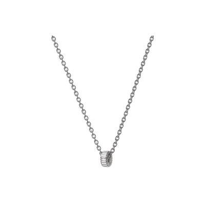 Tizen Maximize Sawtooth Point Silver White Necklace Tnssvw14041M