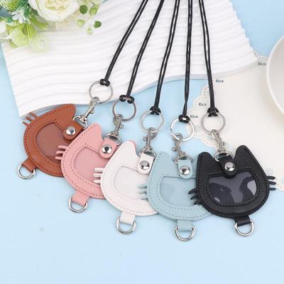 Multifunctional Cat-Shaped Leather Keychain for Pet Hair Memorial, Portable Storage Bag