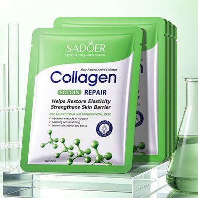 Collagen Ectoin Repair Soothing Facial Mask Hydrating Anti-Aging Sheet Mask Deep Moisturizing Skin Barrier Strengthening Face Care Treatment