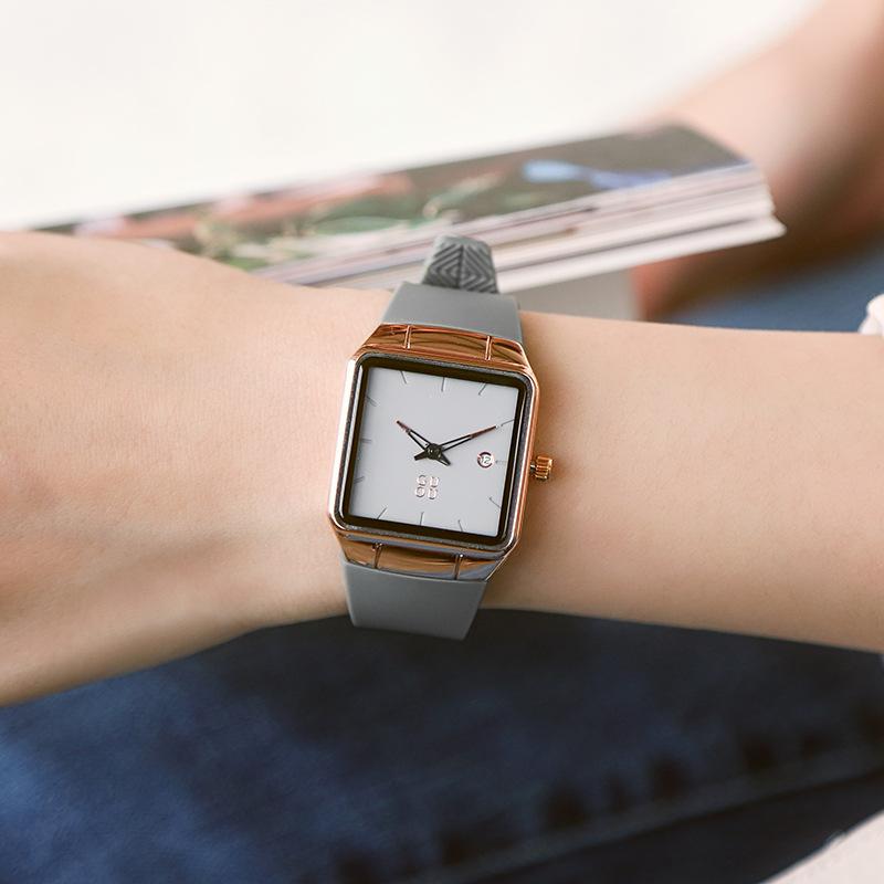 

Женские часы, модные спортивные мужские и женские квадратные кварцевые парные часы с простым календарным циферблатом, парные часы