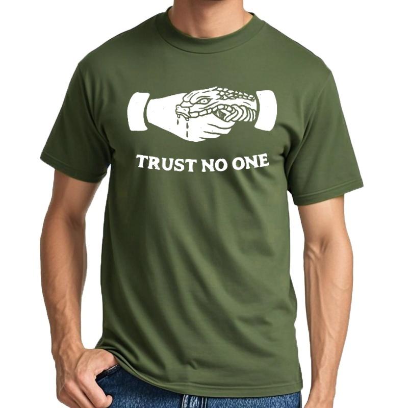 Camiseta estampada Trust No One para hombre  100% algodón  camisetas gráficas divertidas de gra