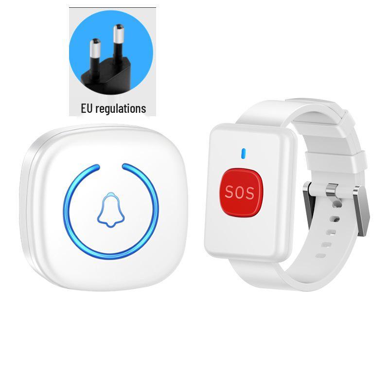 Wireless A6 Doorbell with Emergency Wristband and Lanyard - Long-Range European/American Standard