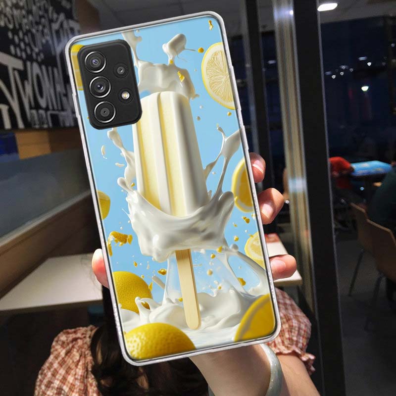 Colorful Ice Cream and Popsicles Phone Case for Samsung A54 A57 A37 A17 A14 A15 A12 A24 A34 A55 A35 A25 A52S A07 A05S A04S A22 A