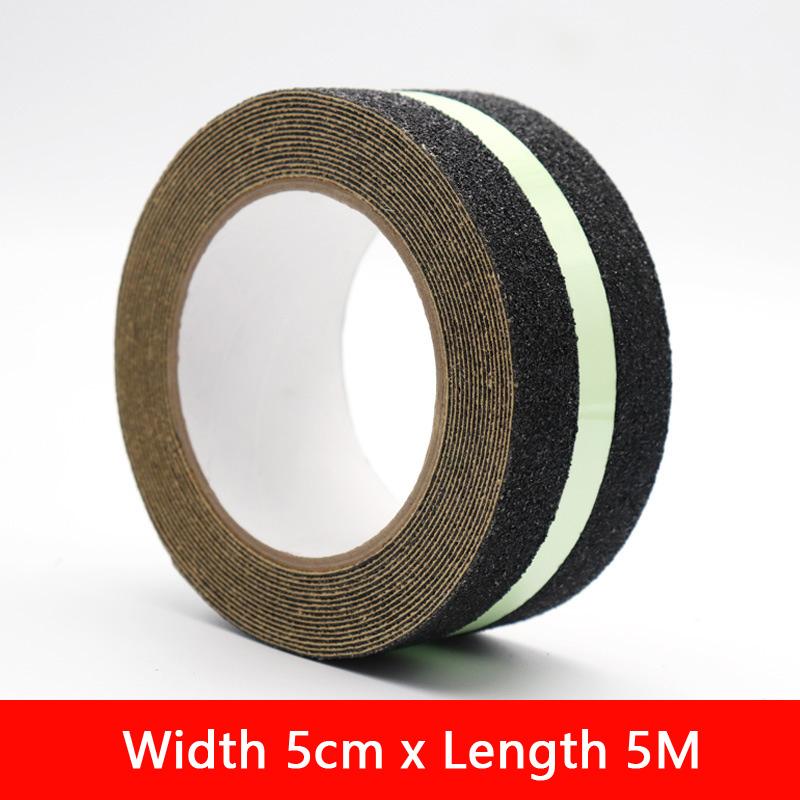

5 см x 5/2 м Противоскользящая лента с зелеными полосами, светящимися в темноте, абразивная адгезивная лента для ступеней лестниц, для помещений и улицы
