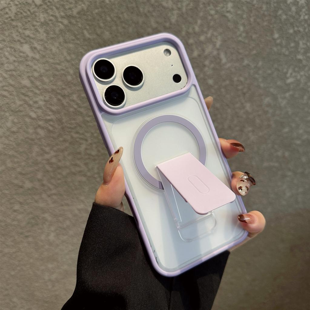 Applicable to iPhone17PROMAX mobile phone case anti-fingerprint invisible magnetic suction bracket Apple 16/15 protective case