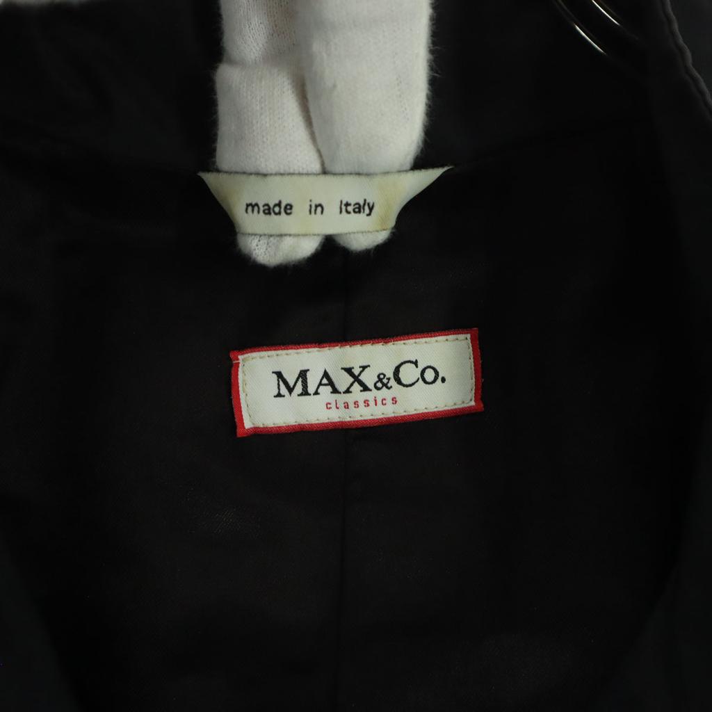 MAX&CO Made In Italy Long Sleeve Full Zip Up Coat 34 Black Women Used