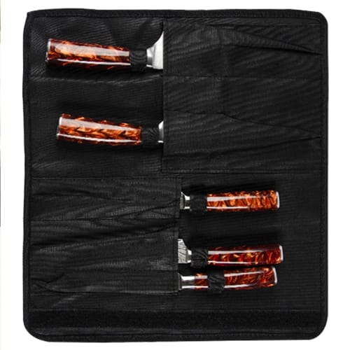 Knife Case, Storage Case for 5 Knives, with Handle for Easy Carrying, Foldable Pocket Design, Durable Fabric, Tear-Resistant, Water-Repellent, Knife H
