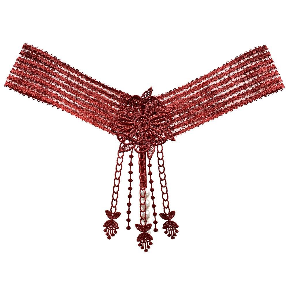 Evropské a americké sexuální kalhotky pro ženy, třecí Yin Pearl A Thread Bed Tease, horké perspektivy, vyšívané tanga pro ženy