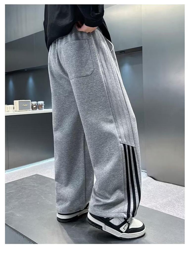 Boys' Casual Sports Sweatpants, 2025 Spring/Autumn Collection, Thickened Velvet, Loose Fit for Youth