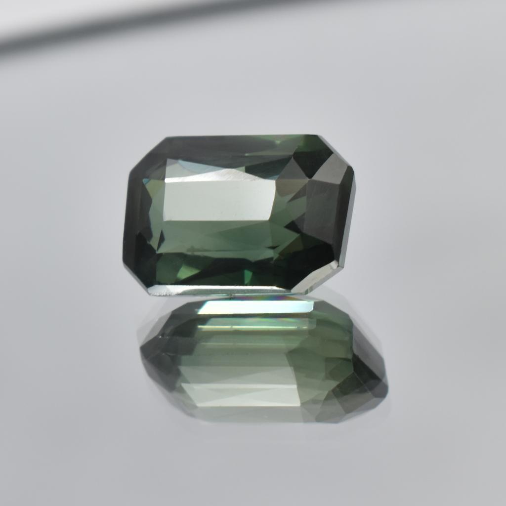 Sapphire 10.35 Ct Natural Rare Emerald Cut Deep Green CERTIFIED Loose Gemstone SU-150