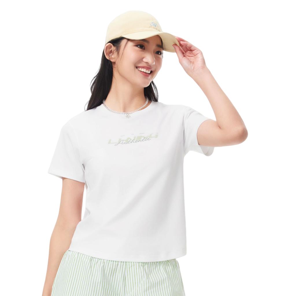 Li-Ning Quick-Drying Cool Round Neck Casual Logo T-Shirt Women Tops ATSW624-1