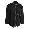 Women's Loose Comfortable Casual And Fashionable Round Neck Button Long Sleeved Stripe Jacket