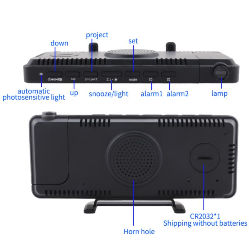 Digital Backlight Desk Alarm Clock with Projector Feature