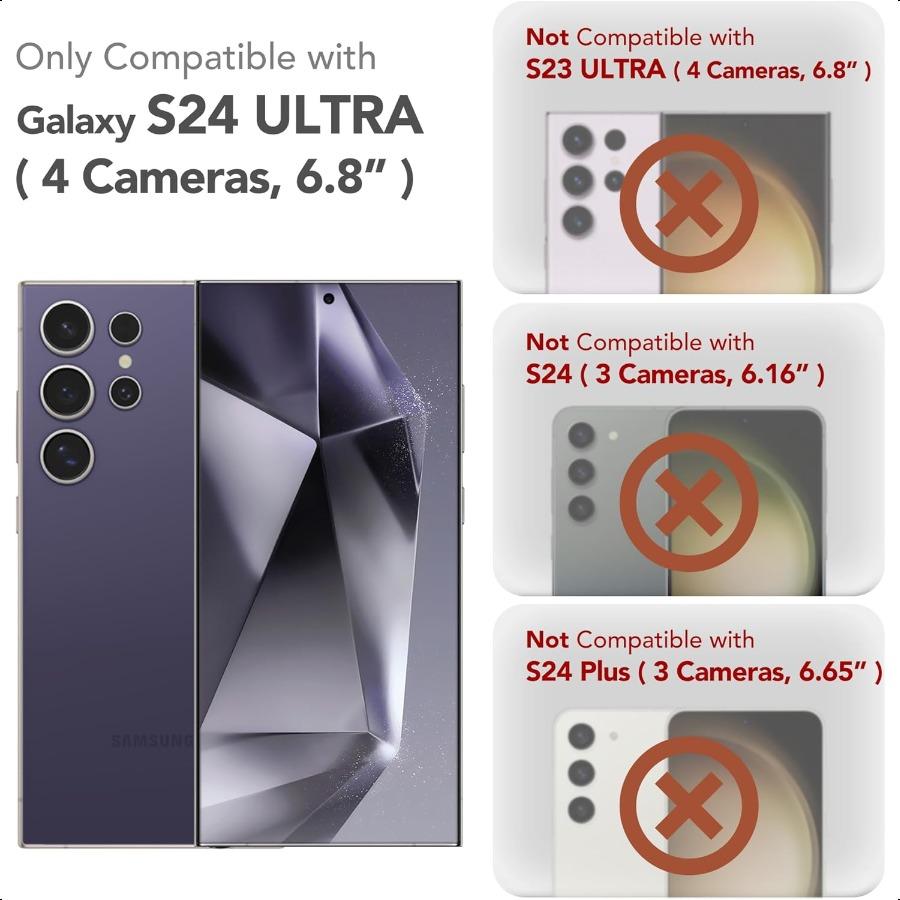 

GVIEWIN для Samsung Galaxy S24 Ultra Чехол со сдвижной крышкой камеры+Защитная пленка для экрана [Ударопрочный военного класса] Мрамор P United States