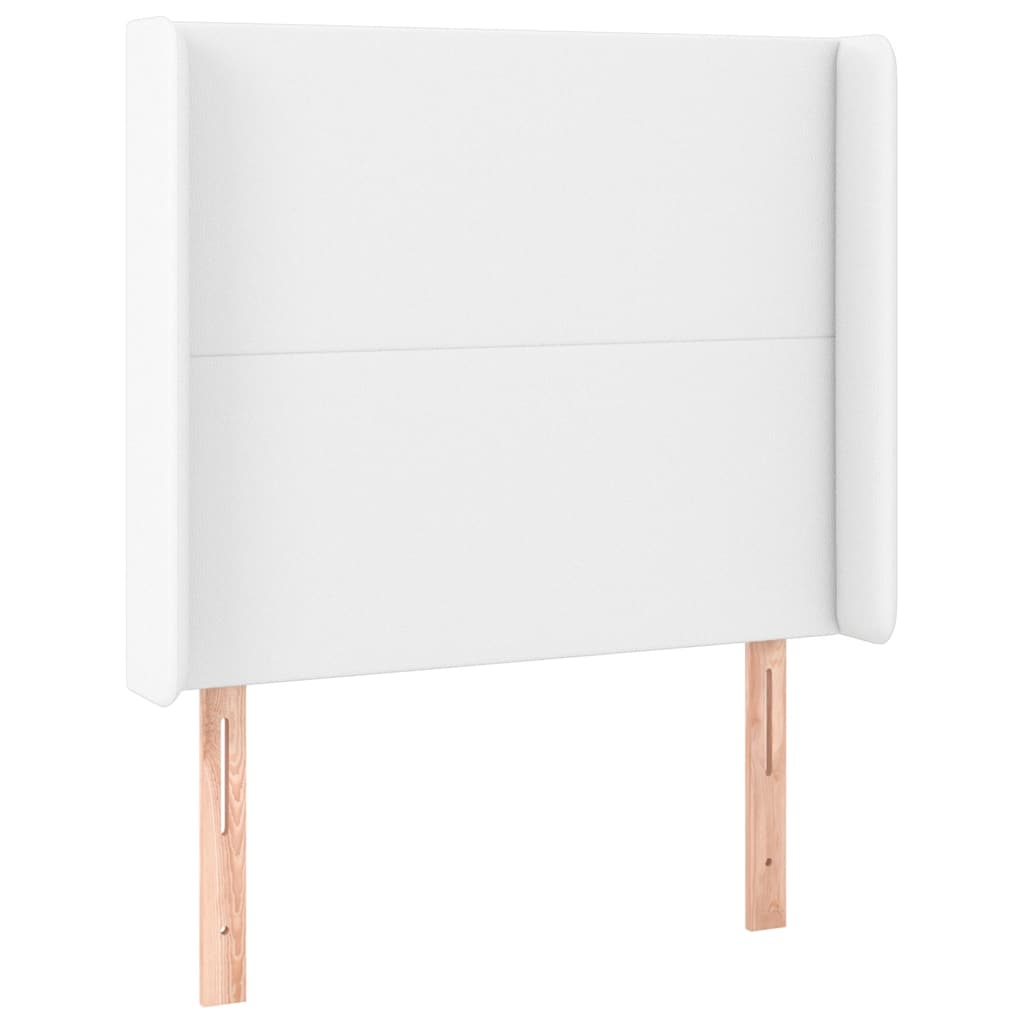 vidaXL Kopfteil mit Ohren Weiß 93x16x118/128 cm Kunstleder