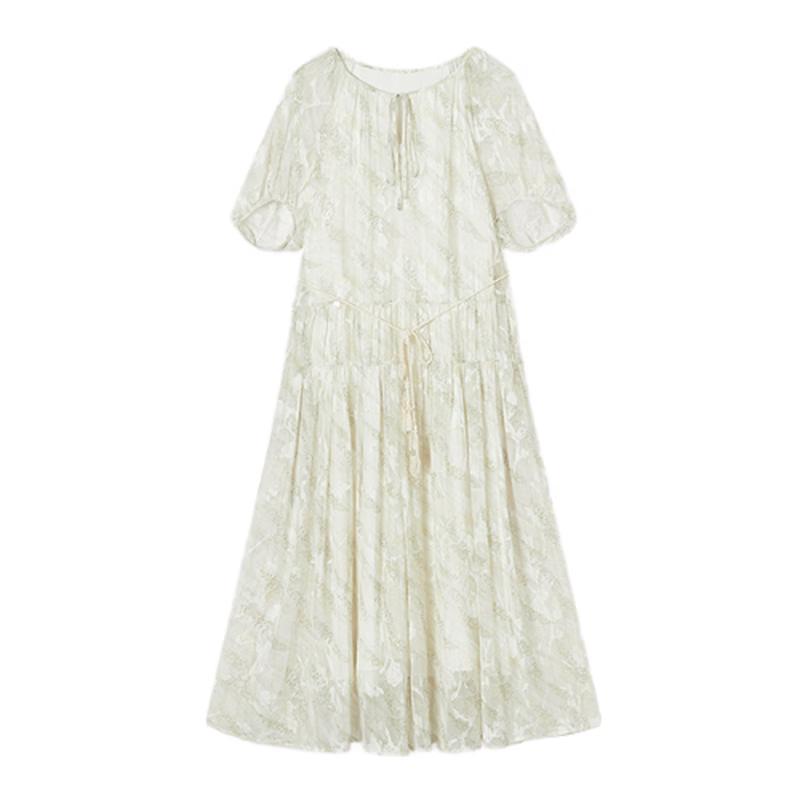 Xiangying Women s French Floral Resort Midi Dress S