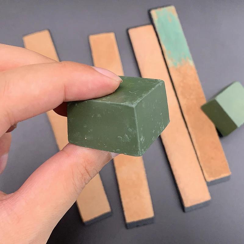 Leather Article Scissor Polishing Tool Leather Set Honing Strop Knife Cutter Cowhide Strop Polish Belt Grinding Sharpening Wax
