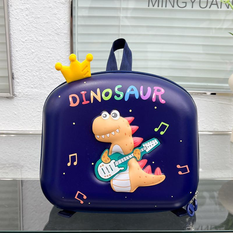 

Cute Cartoon Dinosaur Backpack For Preschoolers With Lights Oxford Fabric Navy Dinosaur