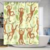 Monkeys Climbing Tree Shower Curtain Cartoon Animal Bath Decor Kids Bathroom Curtains 180x245cm Free Shipping