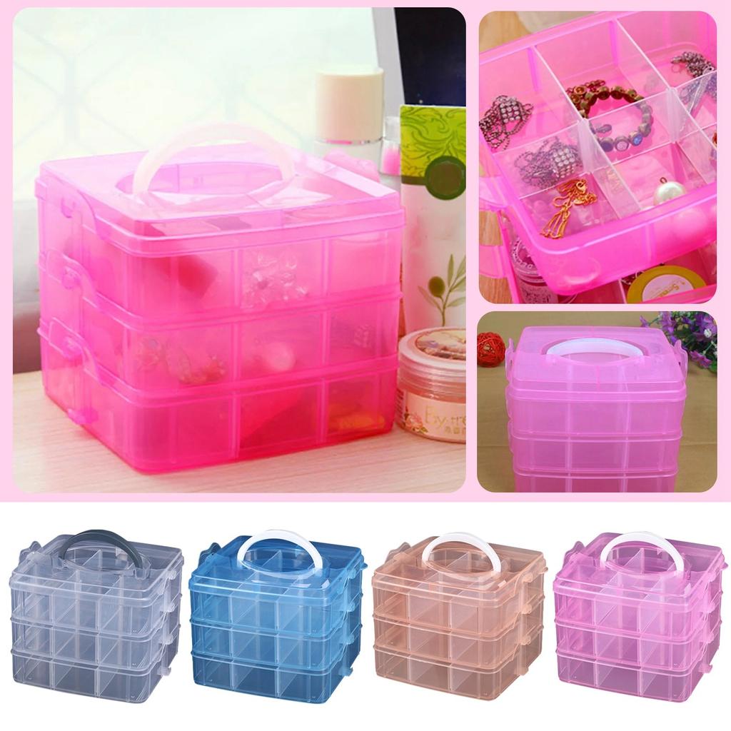 Small Three-Layer 18-Grid Portable Detachable Storage Box Hardware Tool Combination Organizer Box Storage Box
