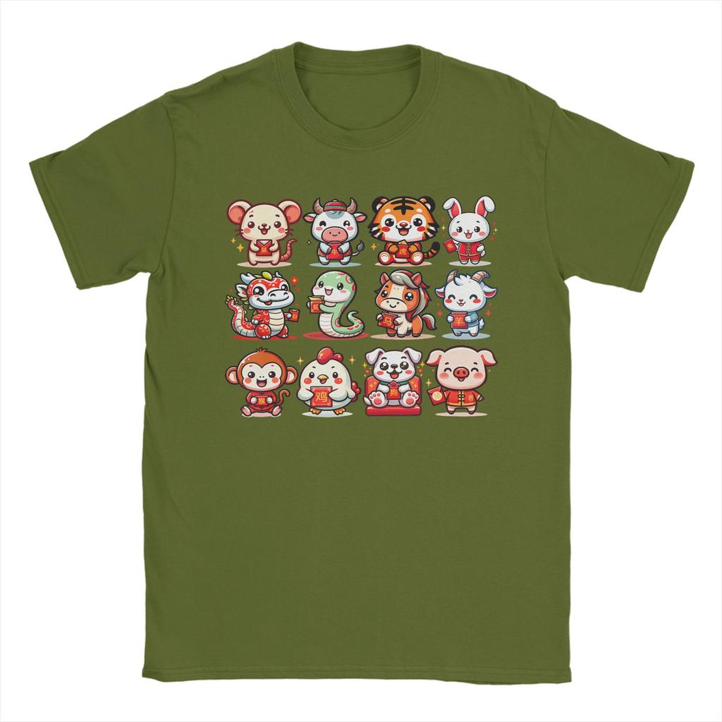 Streetwear TShirt Summer Cute Animal Twelve Zodiac Signs Celebrate Lunar New Year Fashion TShirts Cotton Tshirt Gift Idea