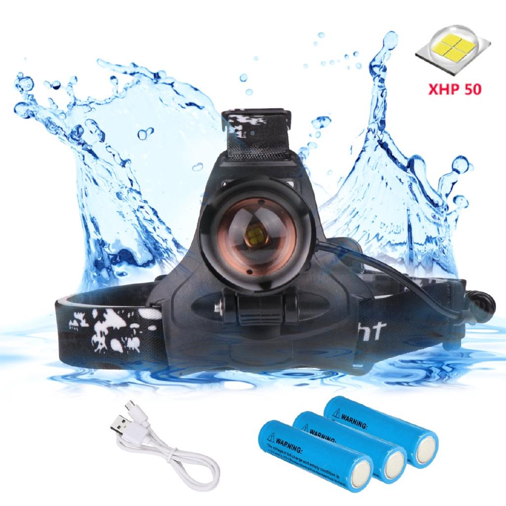 40W Chip XHP50 LED Headlight 40000Lum Led Headlamps Zoom Head Lamp Flashlight Torch Lantern Head Light for Camping