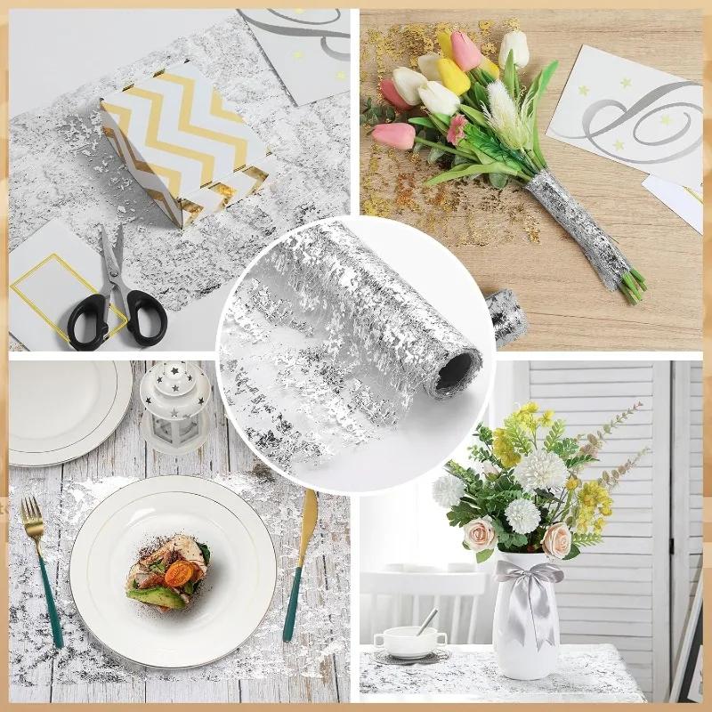 1-10Rolls Silver Star Packaging Mesh Handmade Account Gift Packaging Decoration DIY Packaging Premium Feel Mesh Scrapbook Paper