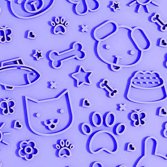 Dogs Cats Silicone Lick Mat Anti-choking Anxiety Relief Square Paw Shape Pet Food Mat with Suction Cup Slow Eating Puzzle Feeder Licking Mat