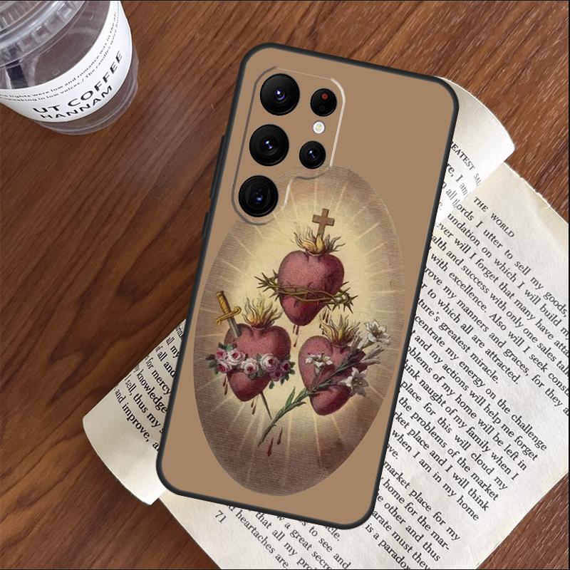 

Hearts of the Holy Family Phone Case For Samsung Galaxy S25 S24 S23 S22 S21 Ultra S9 S10 S20 Plus S24 FE Funda Cover For Note 20 Ultra