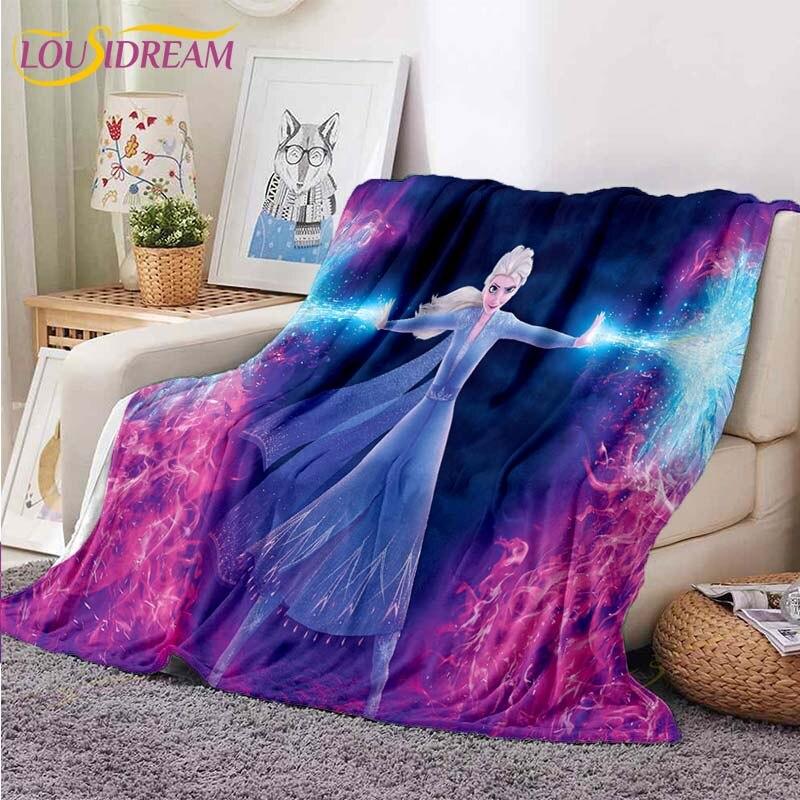 3D Cartoon Frozen Blanket Ultra Lightweight Soft Plush Flannel Throws Blanket for Sofa Bed Couch Best Office Gifts