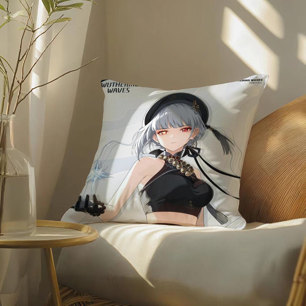 

Game WWuthering Waves Cool Character Pillow Case Pattern Printed Pillowcase for Living Room Sofa Cushion Cover Bedroom Decor 30X30cm
