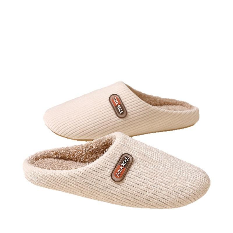 Cotton slippers men's spring and autumn winter indoor home use non-slip warm home couple winter plush women
