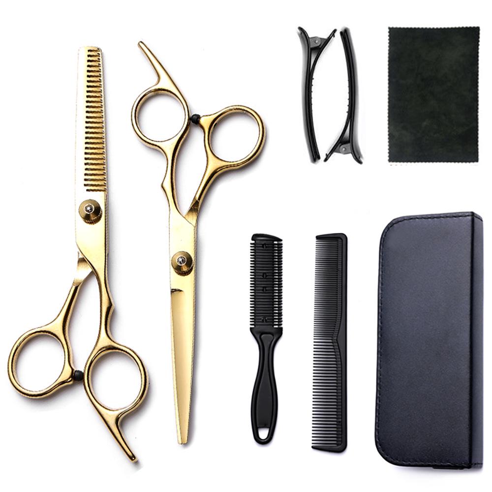 Hairdressing Scissors Set: Colored Straight-Tooth & Thinning Bangs Scissors for Professional Stylists