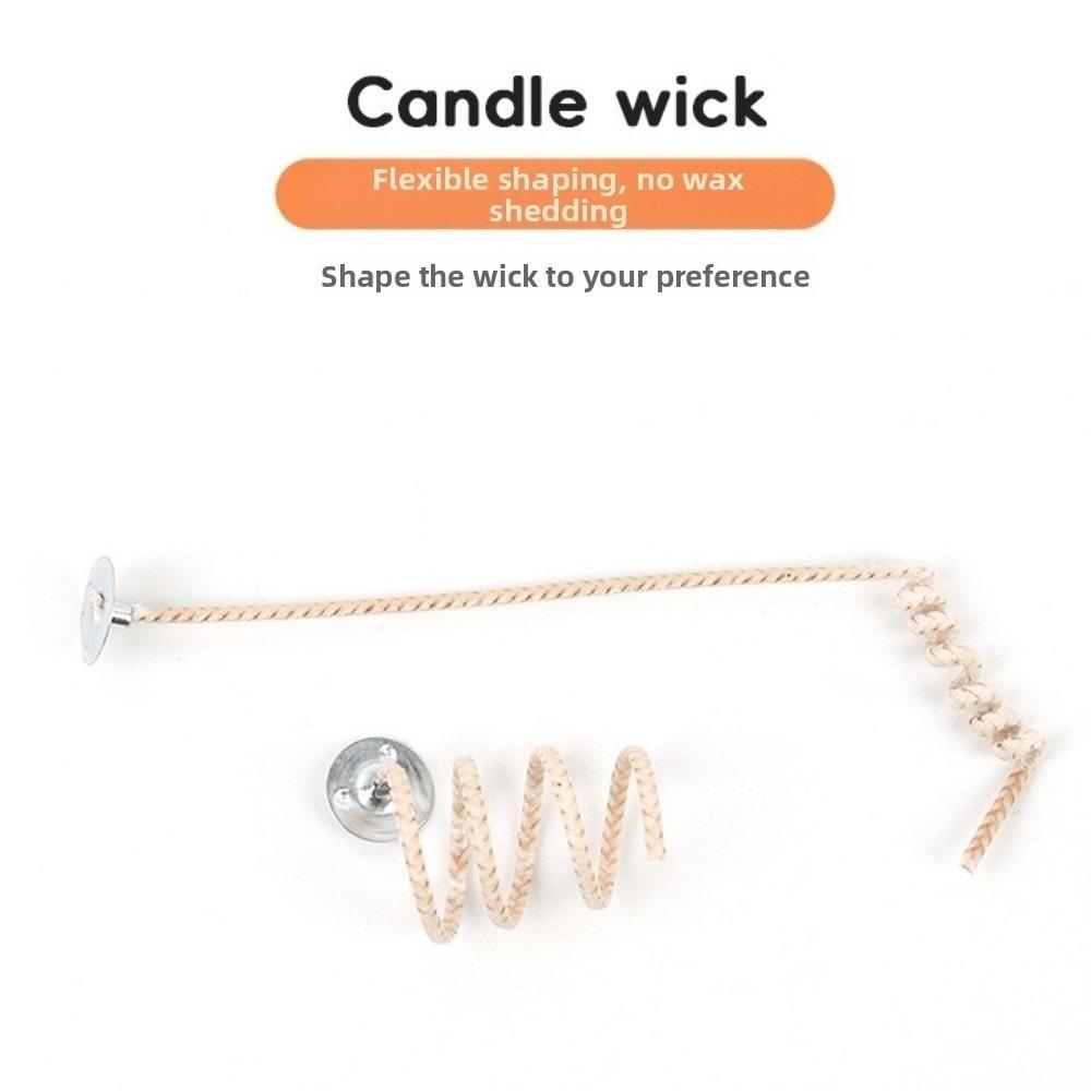 50pcs 50 Pieces Candle Wicks Pre-Waxed DIY Candle Wicks Natural Soy Candle Wicks Soy Candle Making