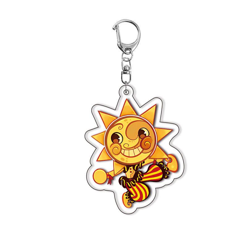 Sundrop FNAF New Acrylic Keychain Pendant Fan Gifts Fun Key Chain Cute Souvenir Creative Llavero Friends Kingring Accessories