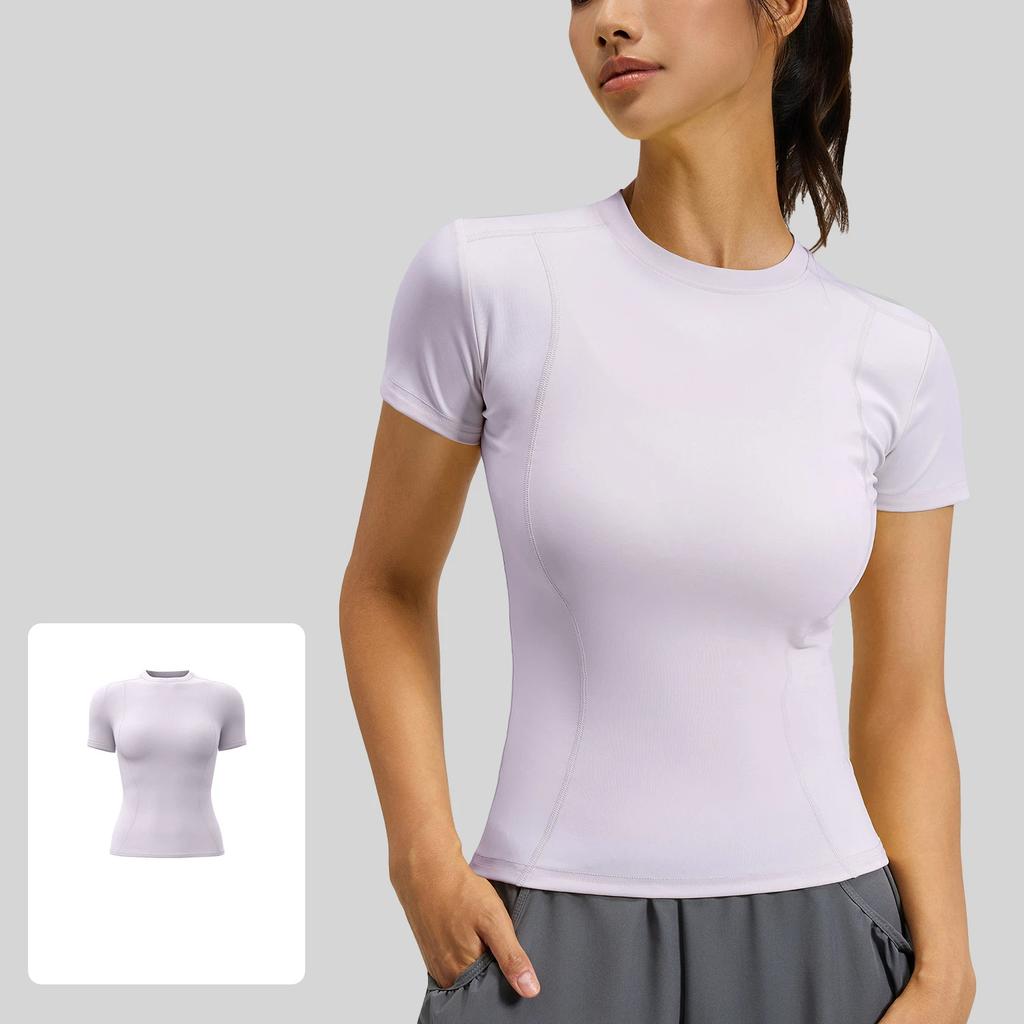 New Summer Women's Sports Tights Yoga Wear Short sleeved Tops Female Running Fitness T-shirts