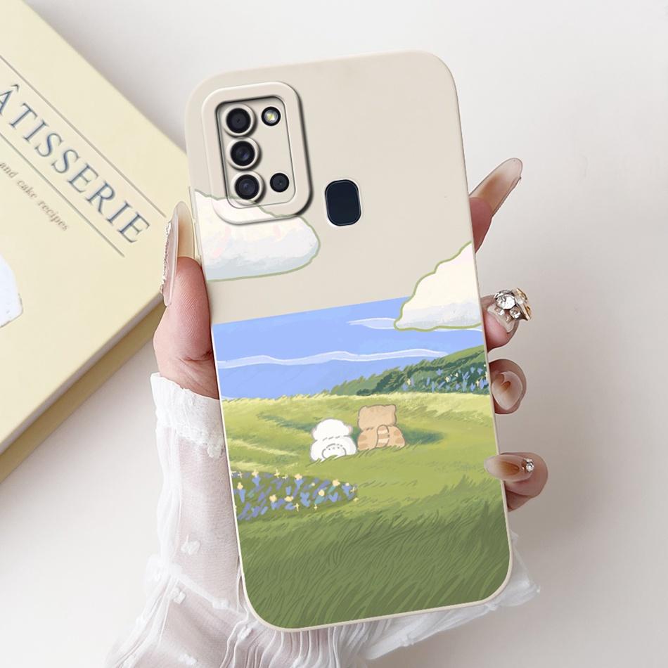 For Samsung Galaxy A21s Cute Panda Rabbit Cartoon Soft Silicone Case For Samsung A21S SM-A217F Camera Protective Phone Cases