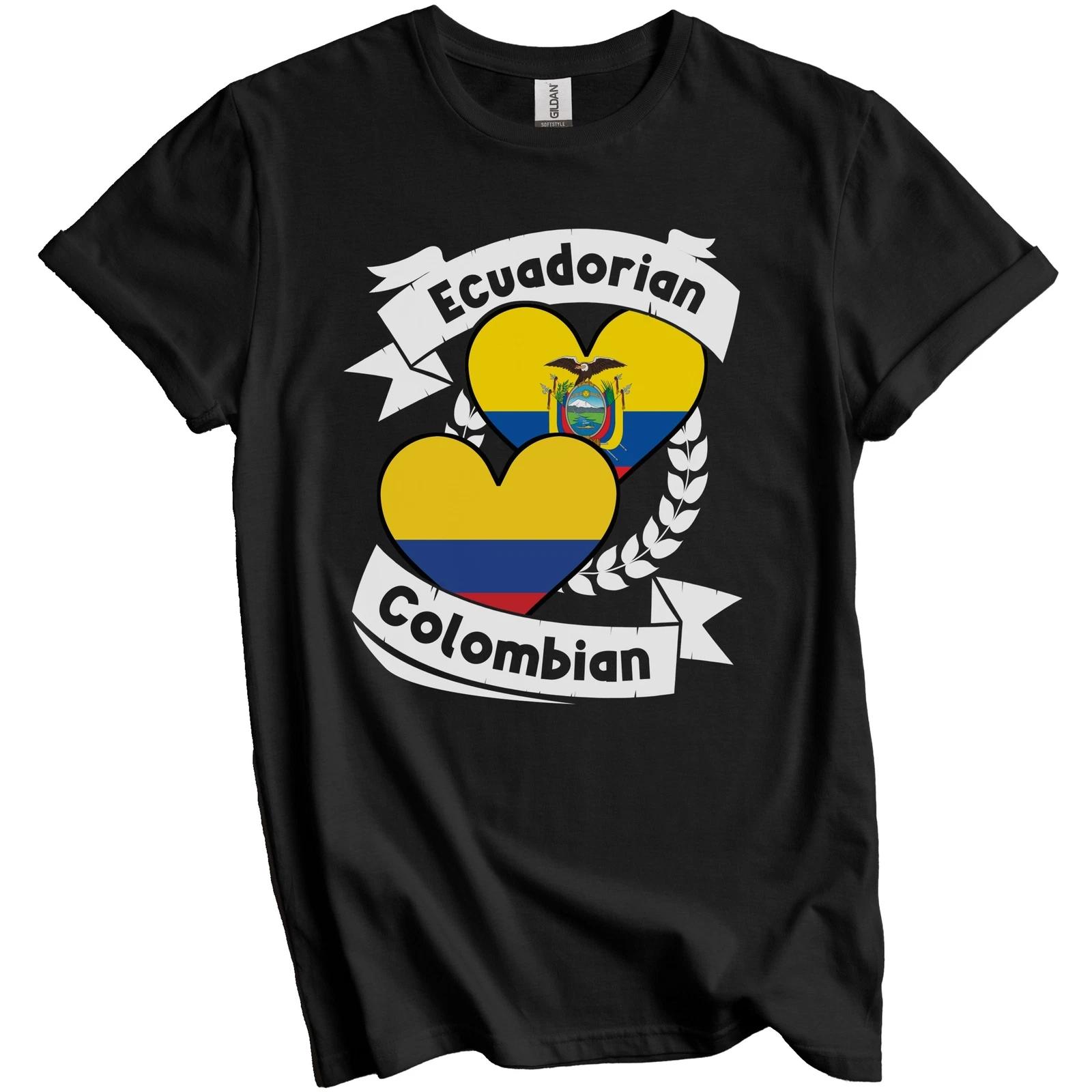 Ecuadorian Colombian Heart Flags Ecuador Colombia T-Shirt 2XL