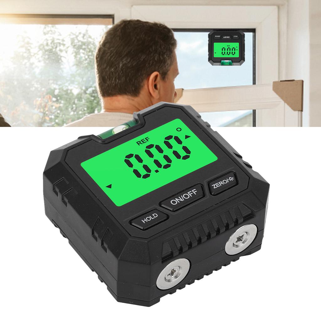 Digital Box Backlit LCD Display Magnetic Base 4 X 90 degrees Angle Gauge Meter Finder Protractor for Automotive Motorcycle