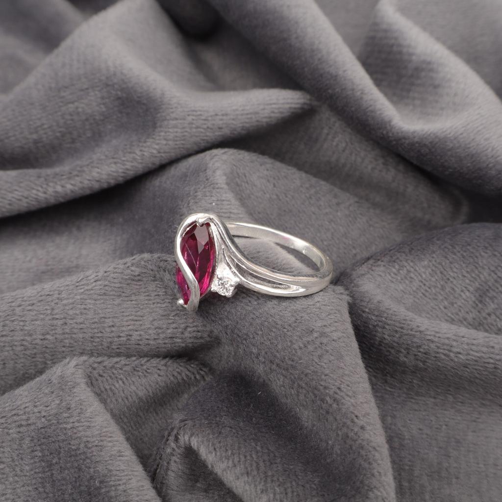 Natural Pink Rubellite Gemstone 925 Stamped Silver Jewelry Zircon Ring For Women CZR-8-11
