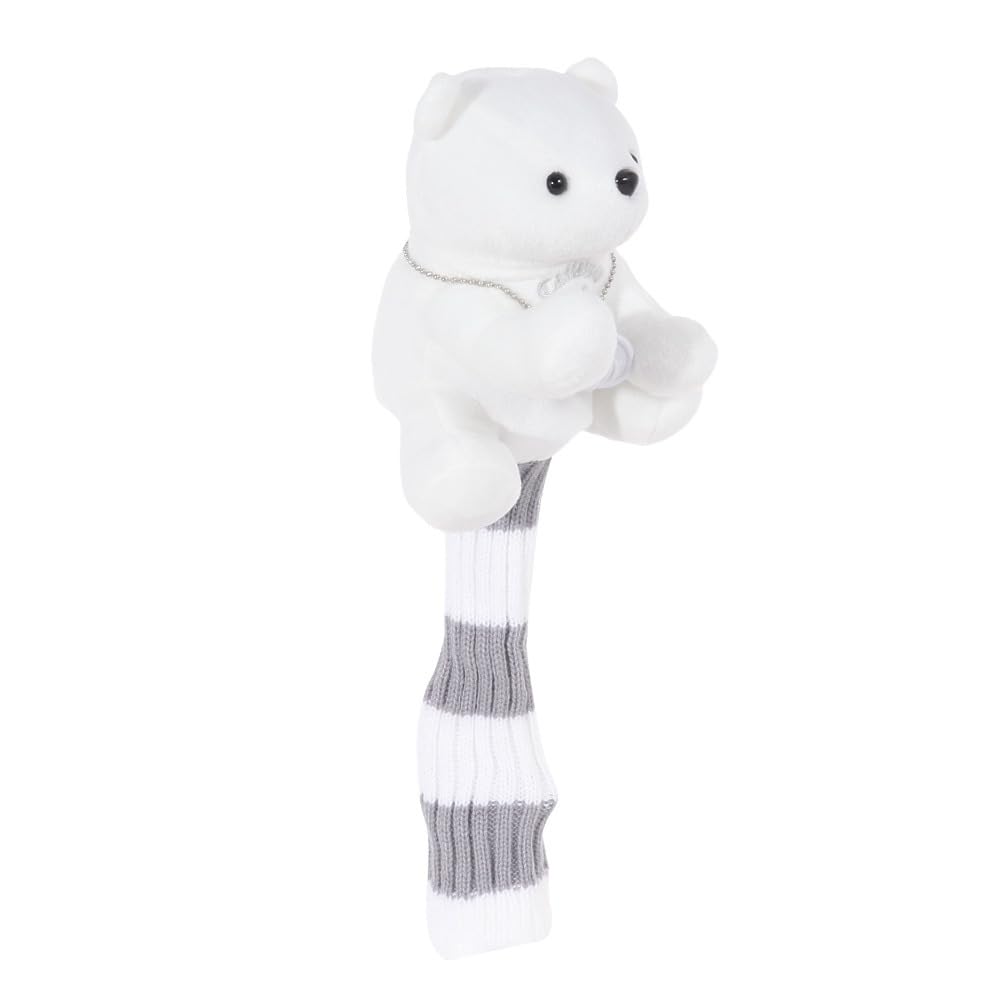 Callaway AM BEAR UT WHT SS 23 Headcover (for UT Clubs, with Club Number Tag and Interchangeable Club Numbers (3, 4, 5, 6, 7)) White, Women's