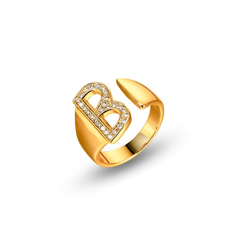26 English Alphabet Adjustable Women's Fashion Rings