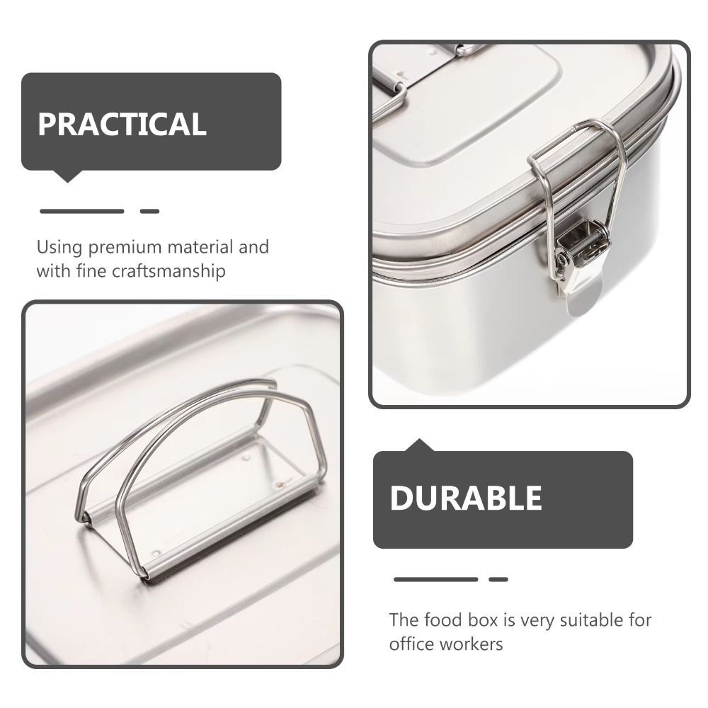 Leakproof Cover Stainless Steel Lunch Box 304 Stainless Steel Portable Food Container  Work